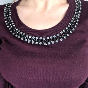 Maroon beaded sweater